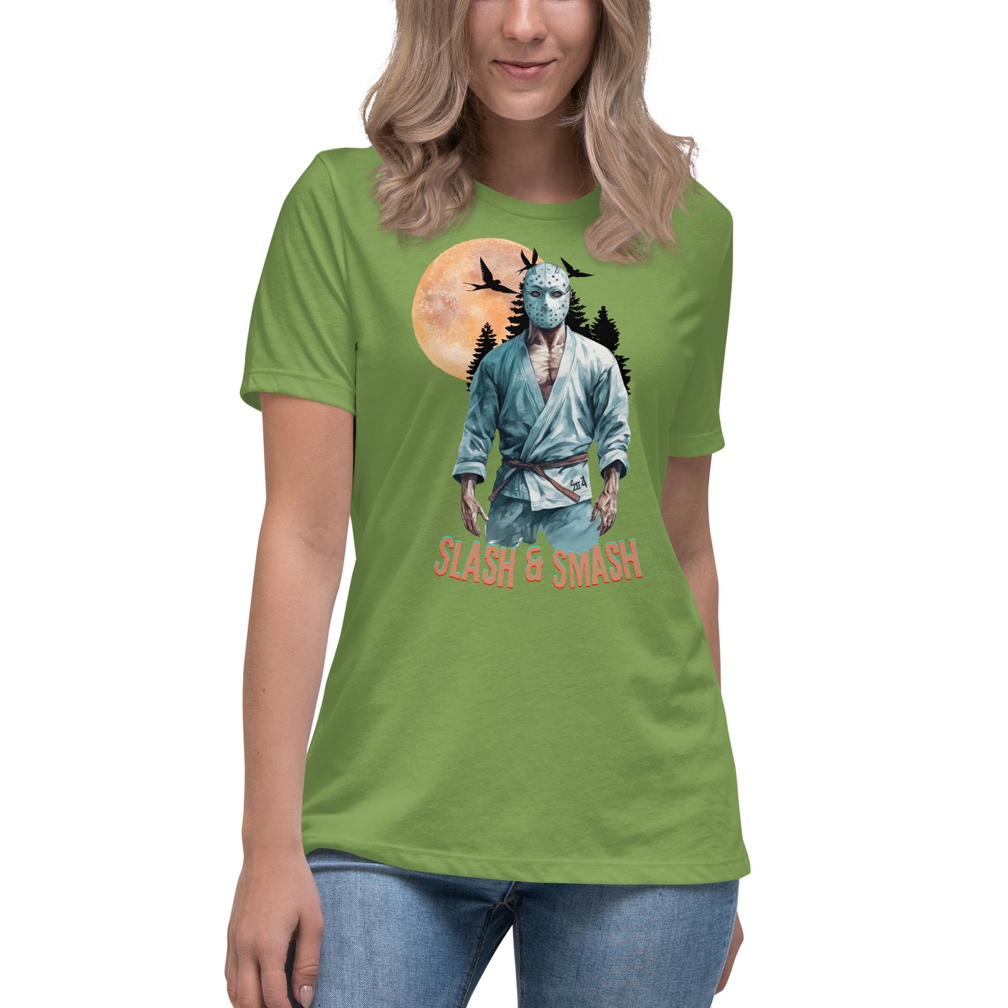 Women's Relaxed T-Shirt- BJJ Tee, Halloween Jason Vorhees Jiujitsu t-shirt