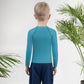 Kids Rash Guards Size 2T-7- Jiujitsu Dinosaur Teal - The Women of Jiujitsu