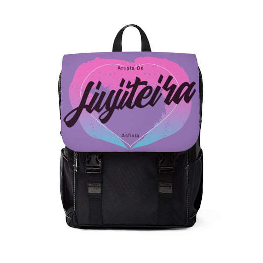 Unisex Casual Shoulder Backpack- JiuJiteira Artista DeAsfixia Valentine Purple - The Women of Jiujitsu