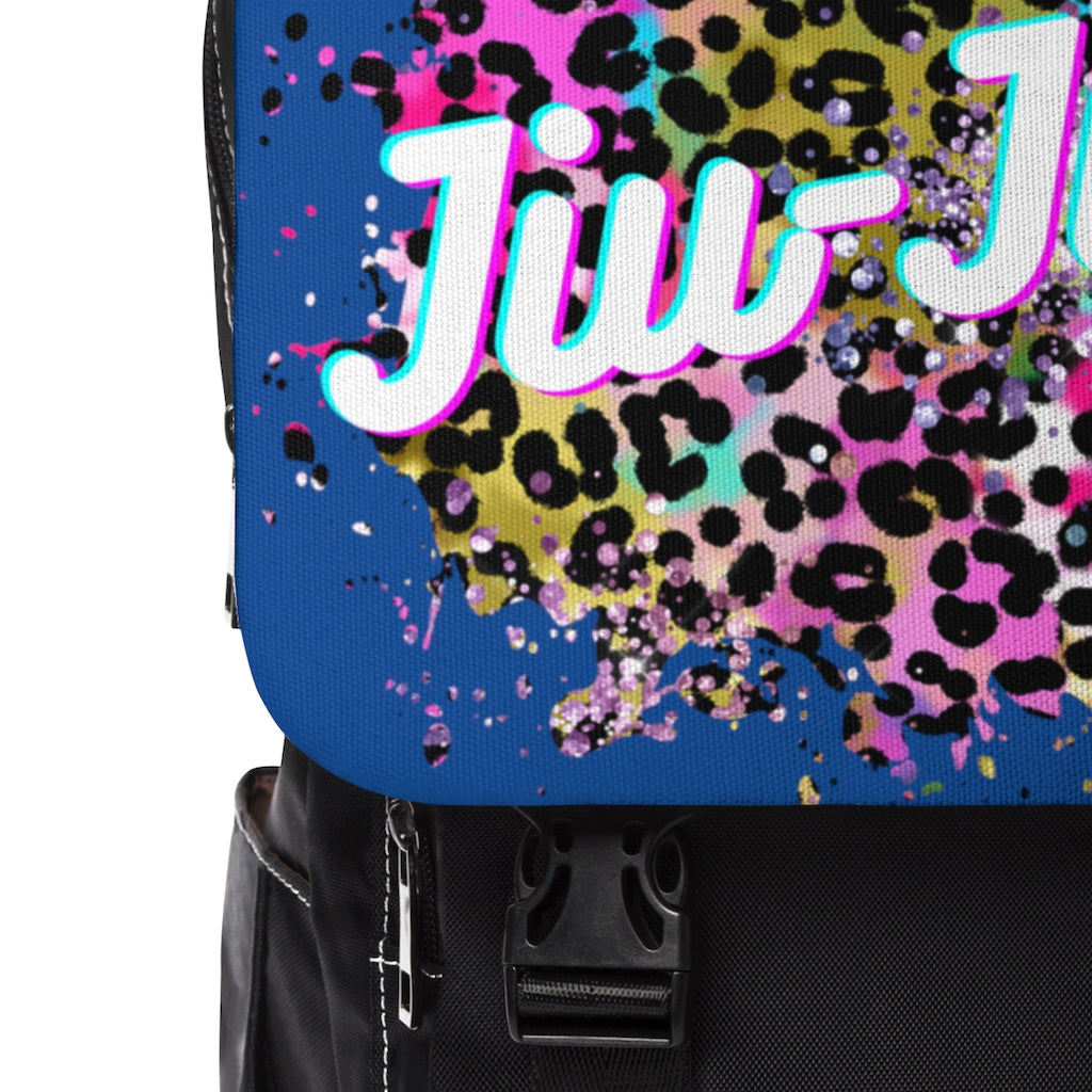 Unisex Casual Shoulder Backpack- JiuJitsu Love Neon Leopard Patch - The Women of Jiujitsu
