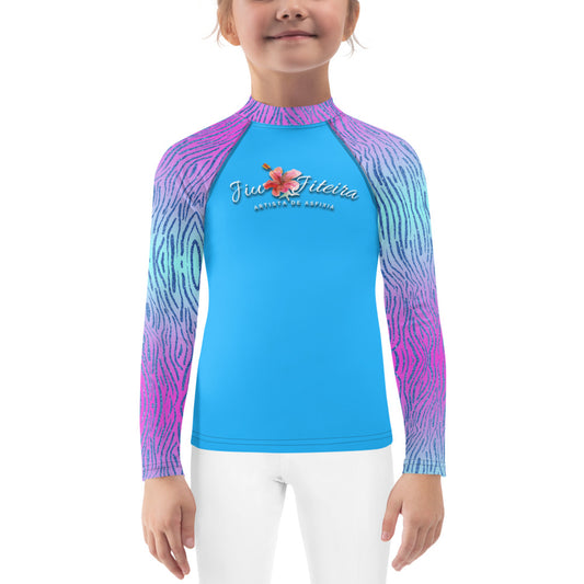 Kids Rash Guard- Jiujiteira Glitter Zebra - The Women of Jiujitsu