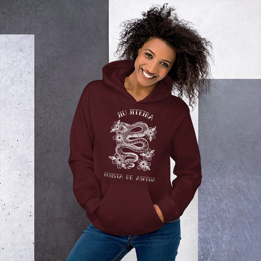Unisex Hoodie- Jiujiteira Tattoo Snake Art Artista De Asfixia - The Women of Jiujitsu
