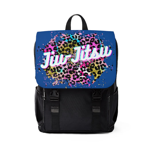 Unisex Casual Shoulder Backpack- JiuJitsu Love Neon Leopard Patch - The Women of Jiujitsu