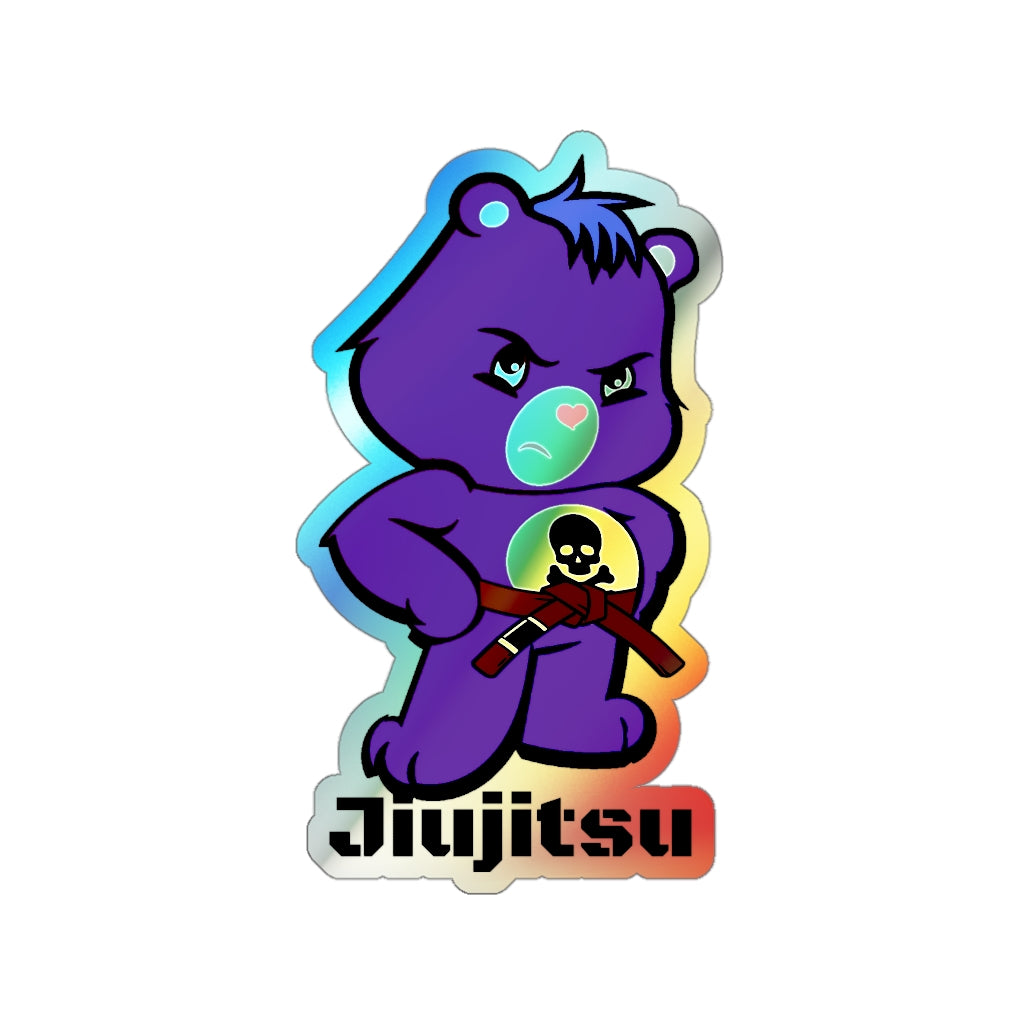 Holographic Die-cut Stickers- Brazilian Jiujitsu Brown Belt Bear sticker - The Women of Jiujitsu