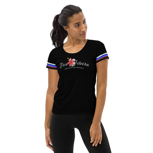 All-Over Print Women's Athletic T-shirt- Jiujitsu Ranked Stripes - The Women of Jiujitsu