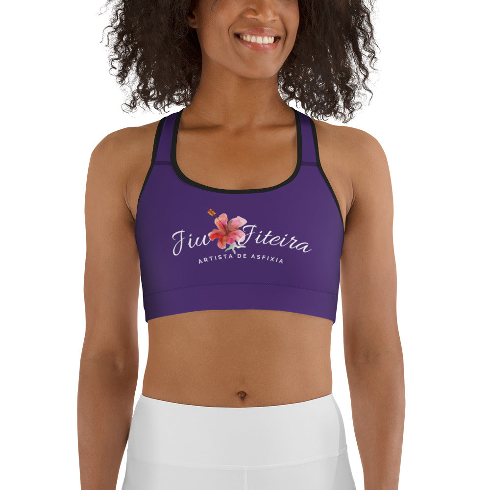 Sports bra-Jiujiteira Logo Purple - The Women of Jiujitsu