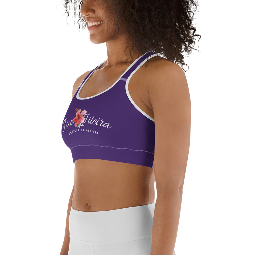 Sports bra-Jiujiteira Logo Purple - The Women of Jiujitsu