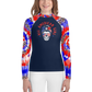 Youth Rash Guard sizes (8-14)- All American Girl Skull Patriotic Rash guard - The Women of Jiujitsu