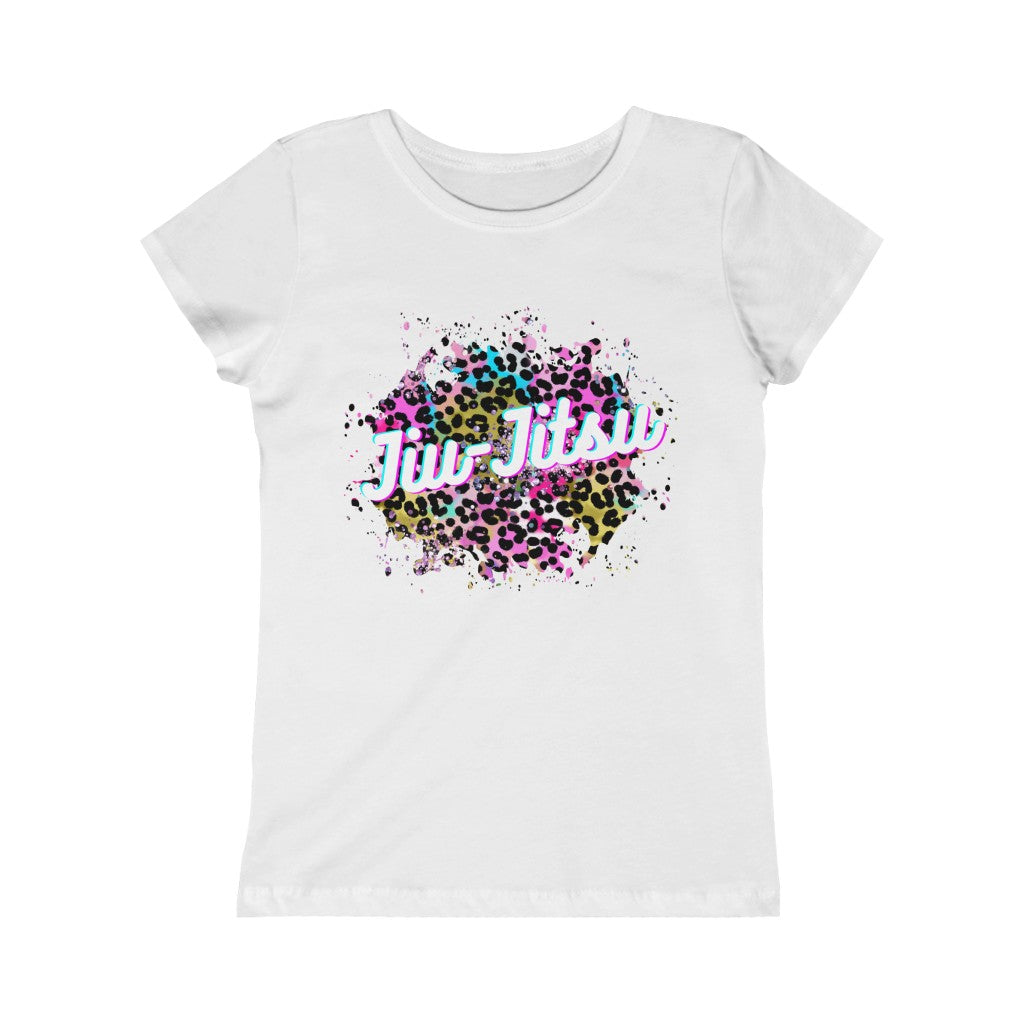 Girls Princess Tee- JiuJitsu Love Neon Leopard - The Women of Jiujitsu