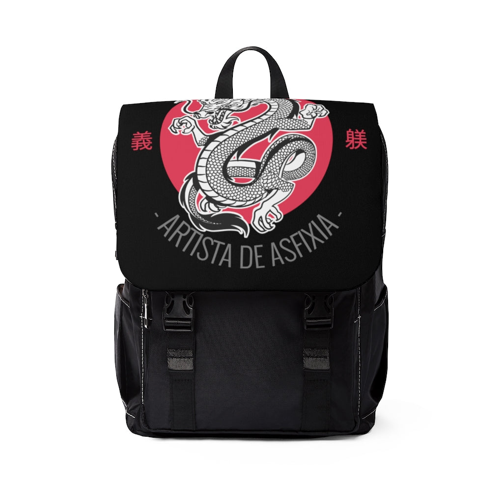 Unisex Casual Shoulder Backpack- Jiujiteira Dragon Artista De Asfixia - The Women of Jiujitsu