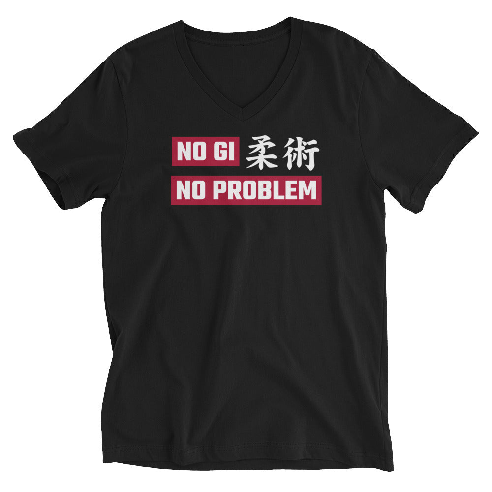 Unisex Short Sleeve V-Neck T-Shirt - No Gi No Problem Jiujiteira - The Women of Jiujitsu
