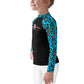 Kids Rash Guards Size 2T-7- Jiujiteira Turquoise Leopard Print - The Women of Jiujitsu