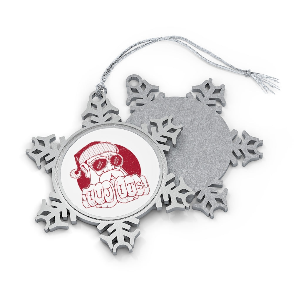Pewter Snowflake Ornament- JIujItsu Santa - The Women of Jiujitsu