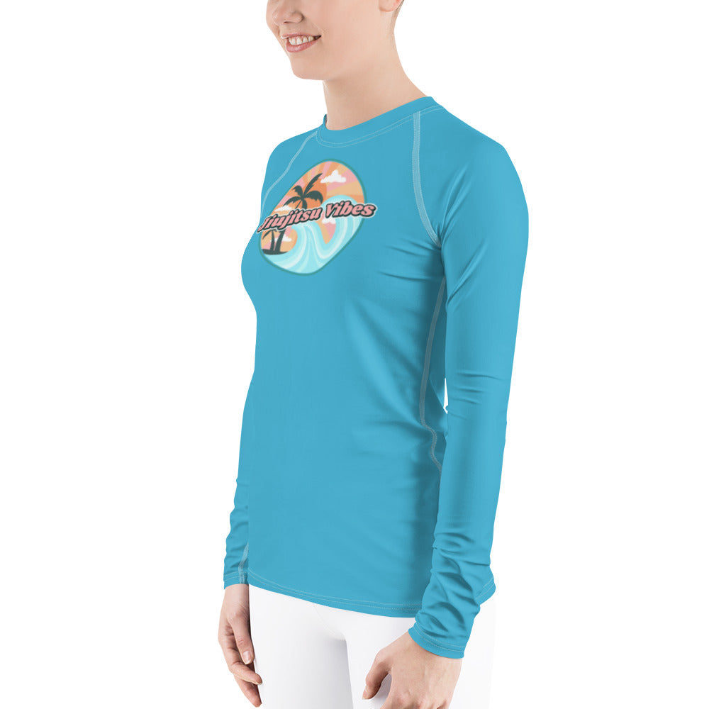 Women's Rash Guard- JiuJitsu Vibes Blue - The Women of Jiujitsu