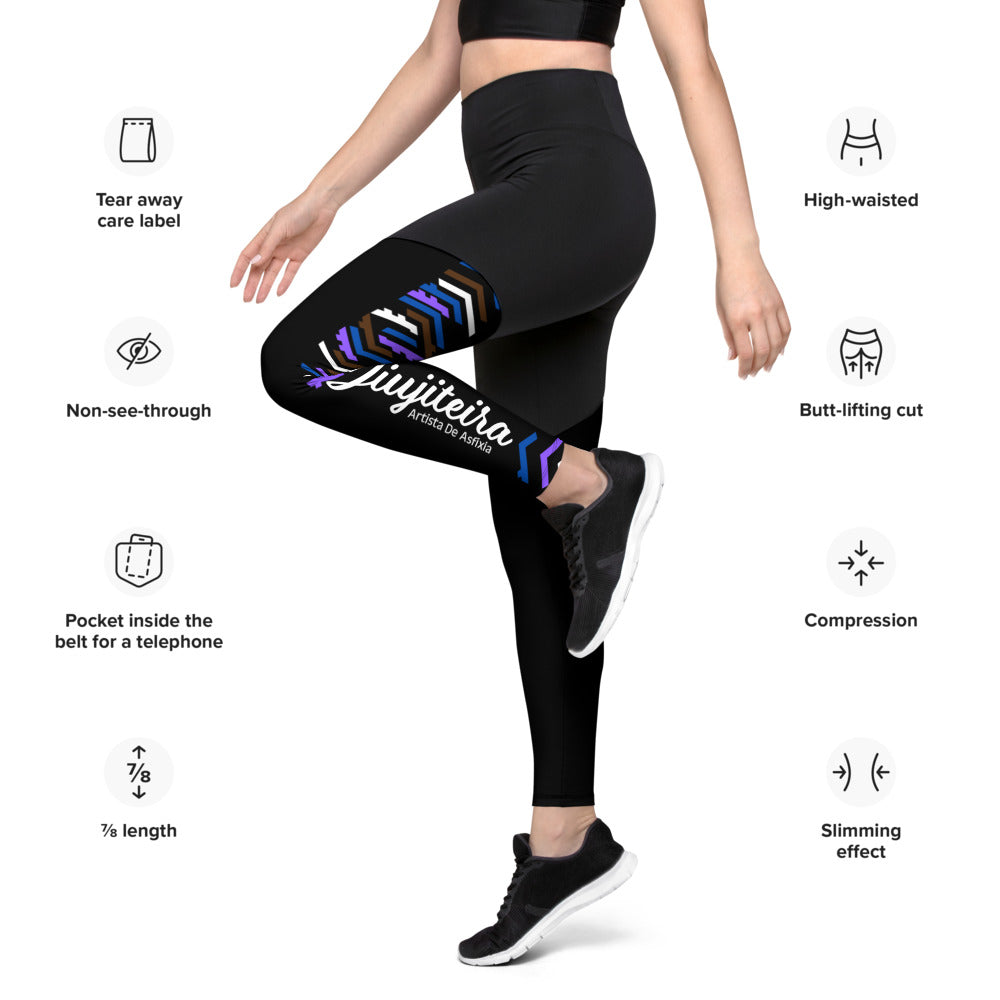 Sports Leggings- Jiujiteira Tribal - The Women of Jiujitsu