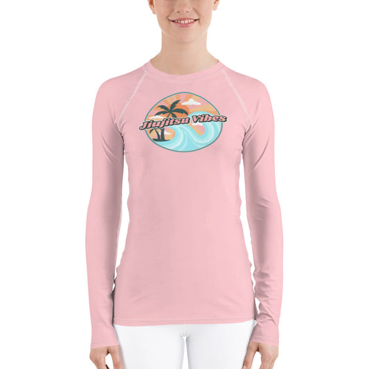 Women's Rash Guard- JiuJitsu Vibes Pink - The Women of Jiujitsu