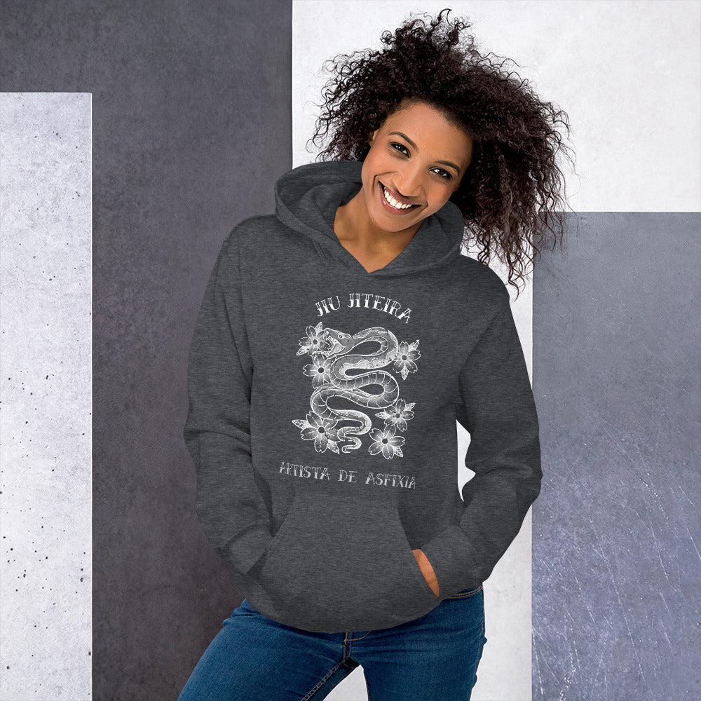 Unisex Hoodie- Jiujiteira Tattoo Snake Art Artista De Asfixia - The Women of Jiujitsu