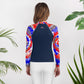 Youth Rash Guard sizes (8-14)- All American Girl Skull Patriotic Rash guard - The Women of Jiujitsu