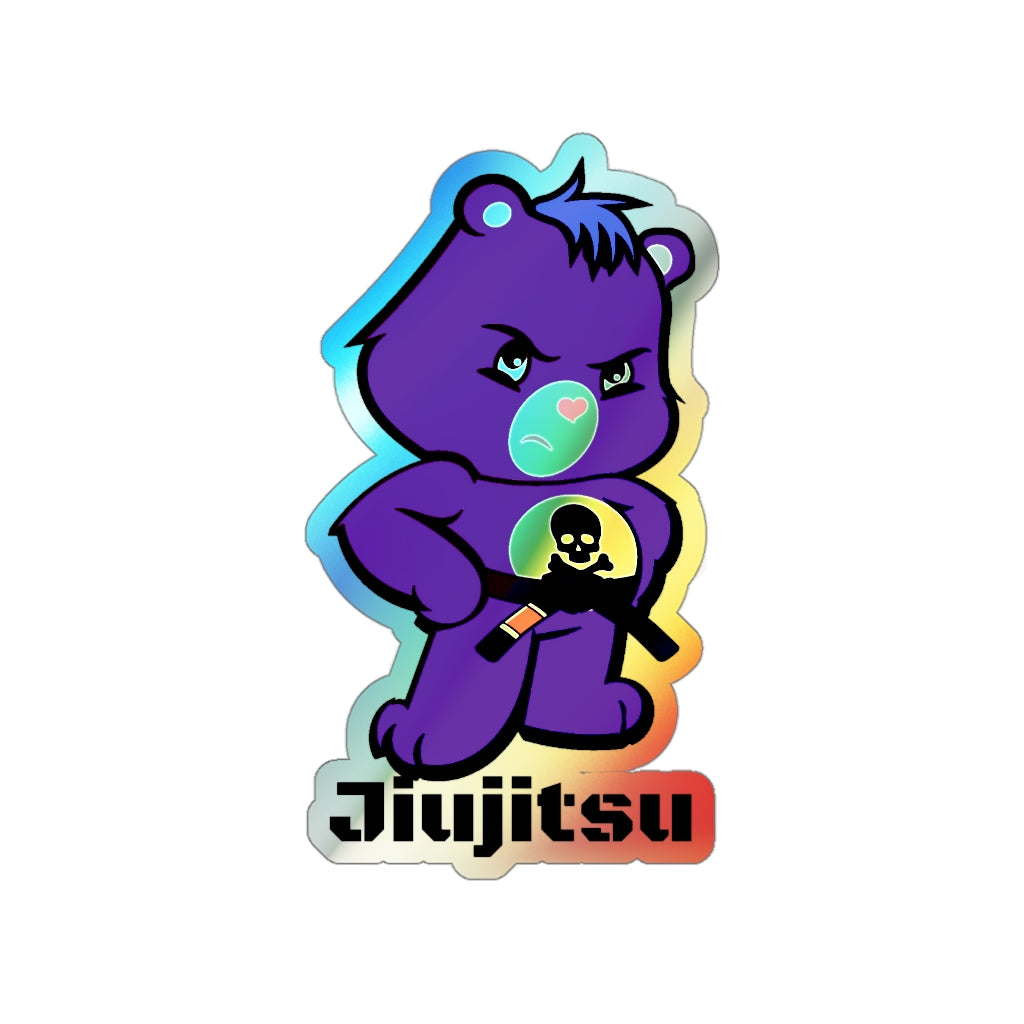Holographic Die-cut Stickers- Brazilian Jiujitsu Black Belt Bear sticker - The Women of Jiujitsu
