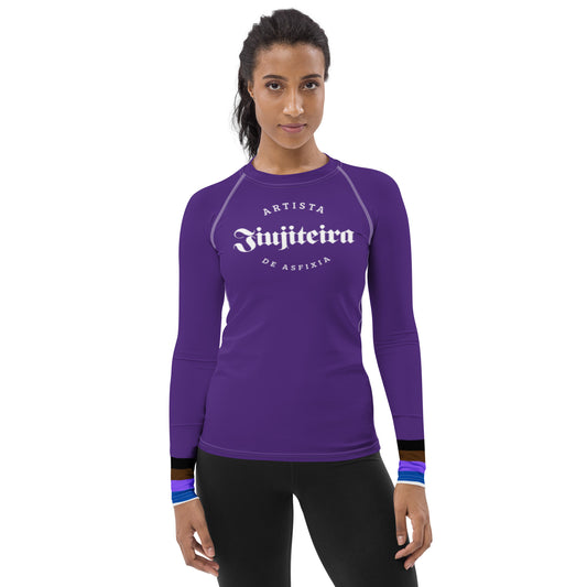 Rash Guard Classificada de Jiu-Jitsu Feminino - Jiujiteira Artista De Asfixia Roxa