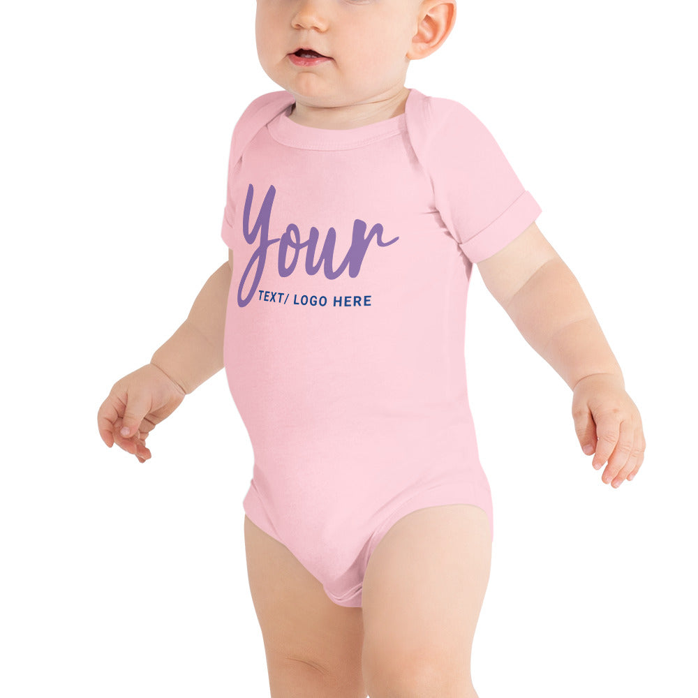 Custom Baby short sleeve one piece- Customize Your Onesie With Logo and Text