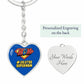 BJJ Heart shaped Pendant Keychain, Jiujitsu Super Mom, BJJ Gift for Her, Bjj Charm Jewelry